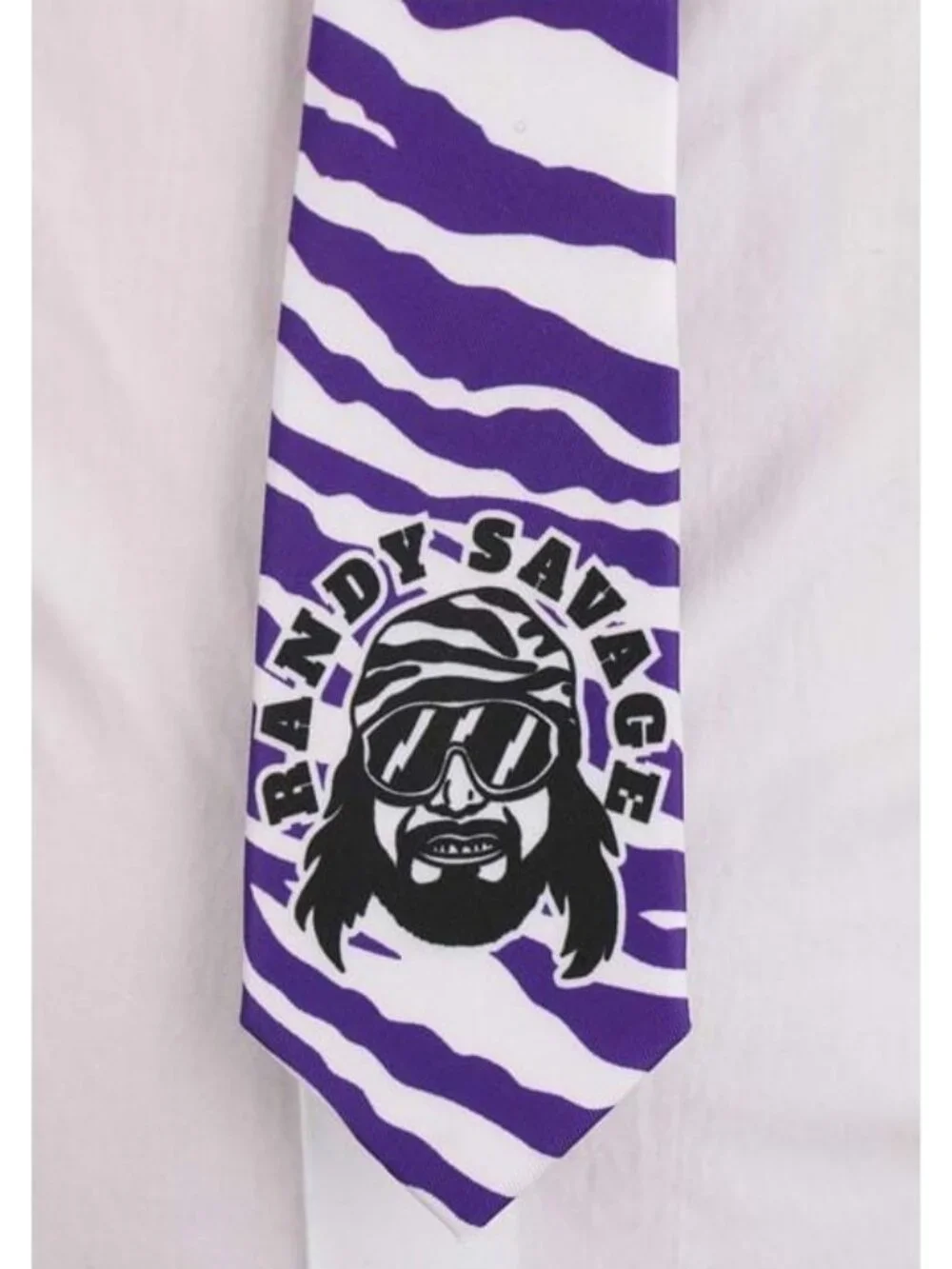 WWE Men’s Macho Man Randy Savage Purple White Tie NEW NWT